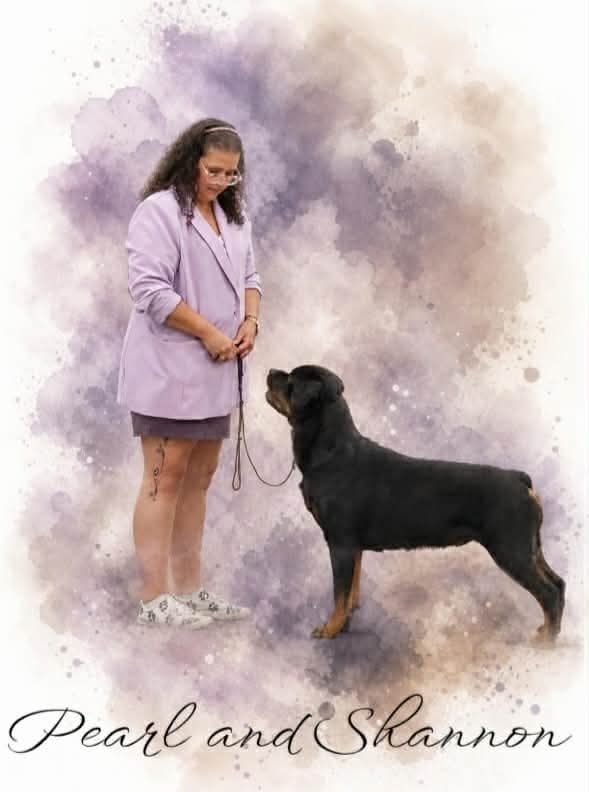 Shannon Vigil with her Rottweiler